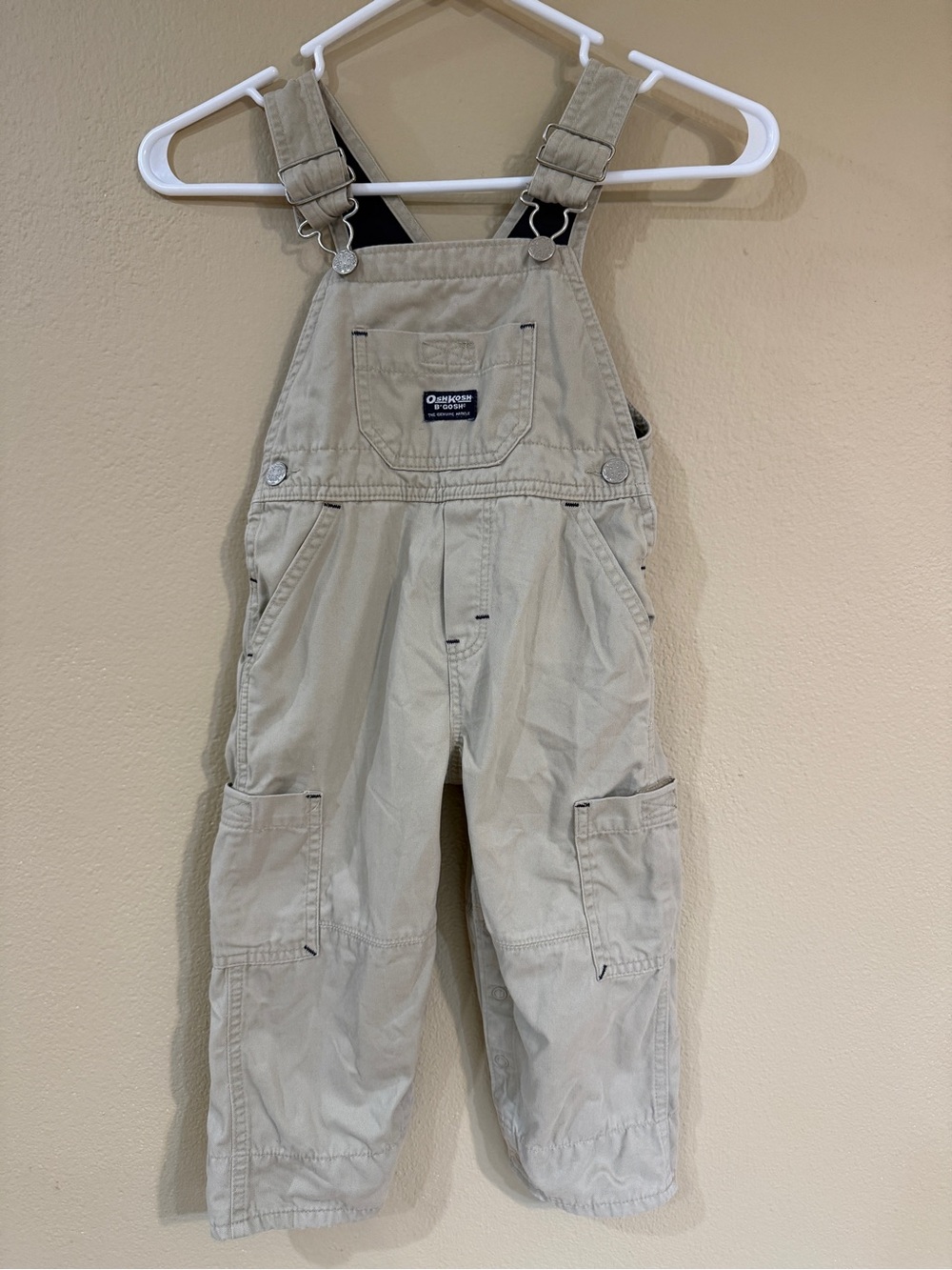 Vintage Oshkosh B’Gosh Child’s Overalls Khaki Size 3T